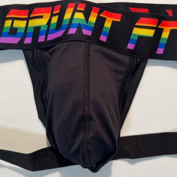 Fort Troff "GRUNT" Size "S" Mesh Pride Athletic Supporter - Black-PRIDE Colors - Picture 3 of 11